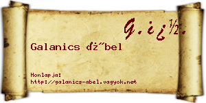 Galanics Ábel névjegykártya